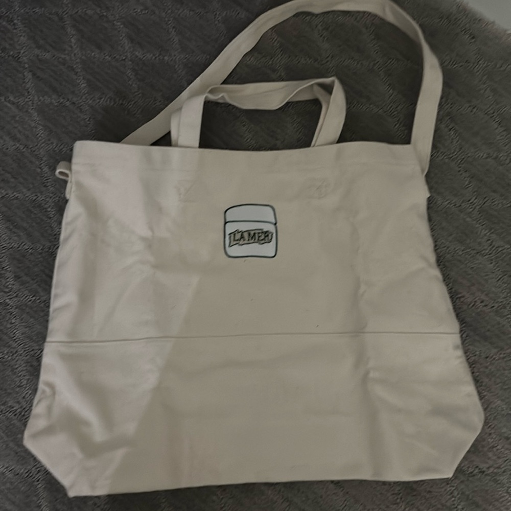 La Mer Cream Canvas Tote with Logo